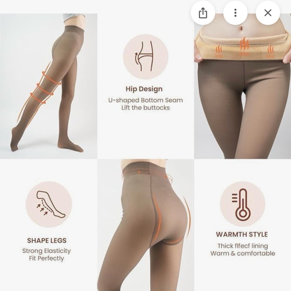 Women's Nude Thick Fleece Sheer Tights